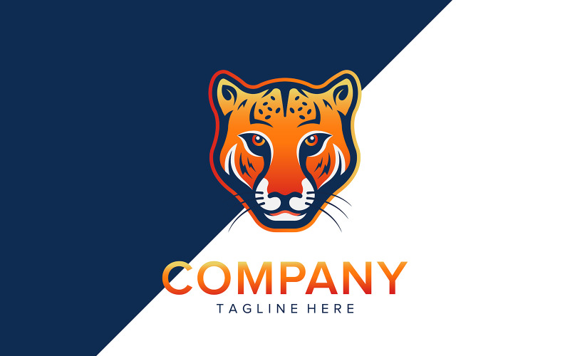 Modelo de design de logotipo de vetor de cabeça de tigre