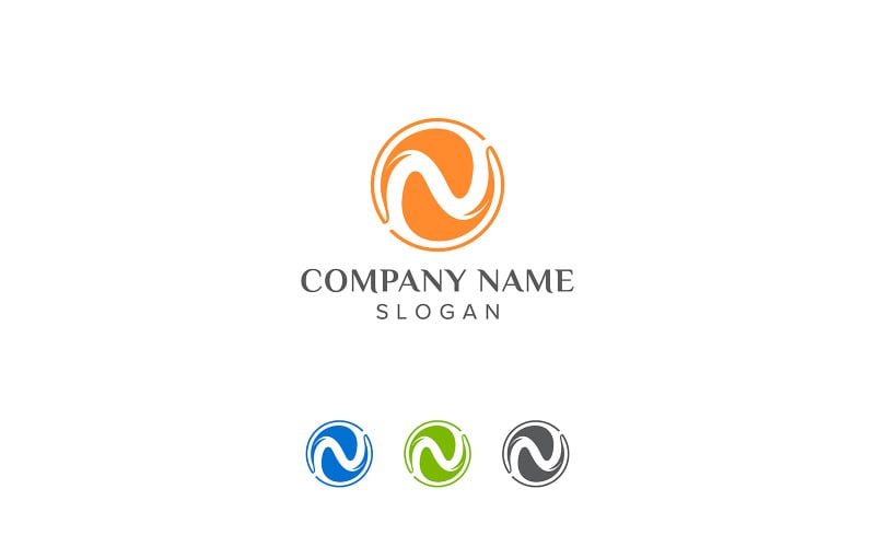 N lettera rotonda Logo Design Vector