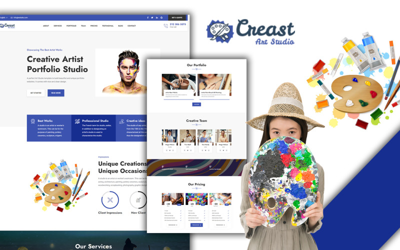 Profesyoneller İçin Jumboo-Creast Yaratıcı Portföyü WordPress Teması