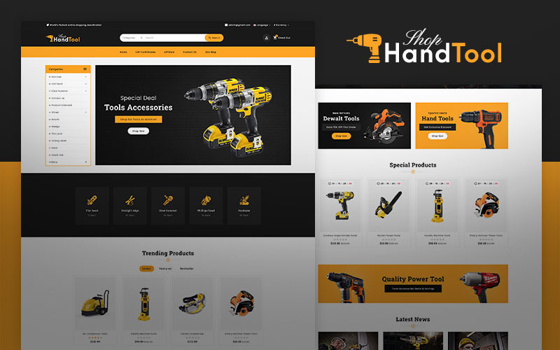 Strumento manuale: tema reattivo OpenCart multiuso e professionale