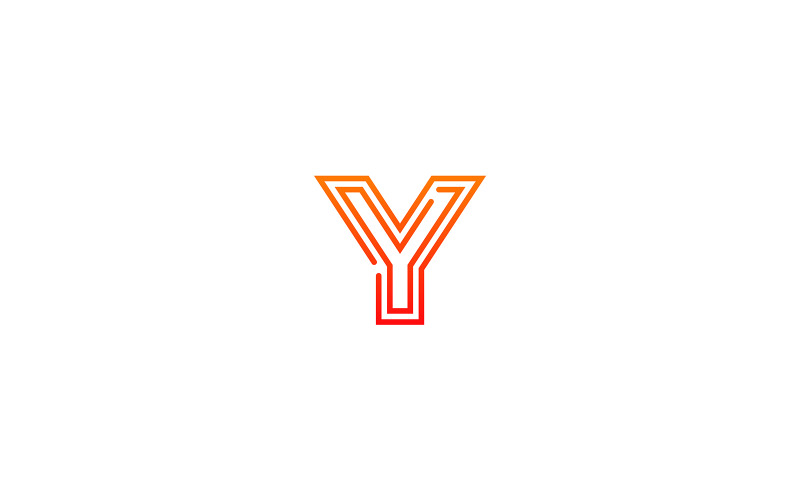 Y Letter Line Logo Design Vector