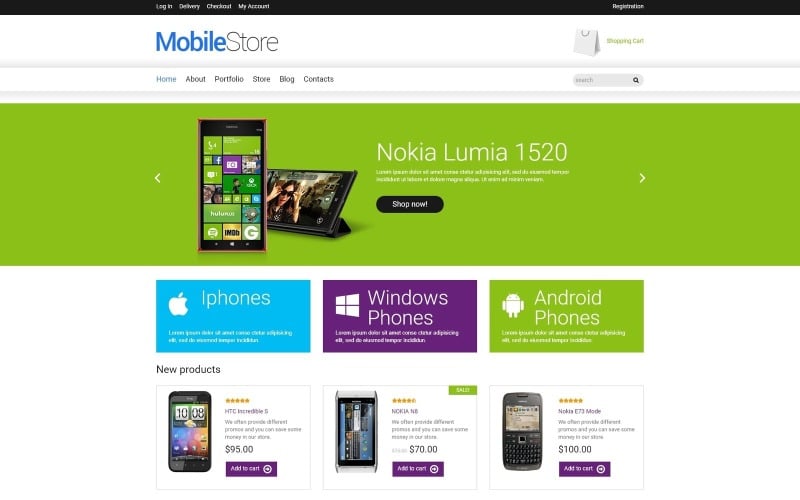 Бесплатная адаптивная тема WooCommerce для мобильного магазина
