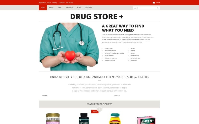 Бесплатная тема WooCommerce для аптек