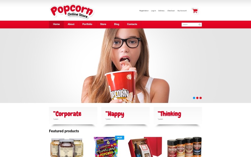 Gratis Popcorn Online Store WooCommerce -tema