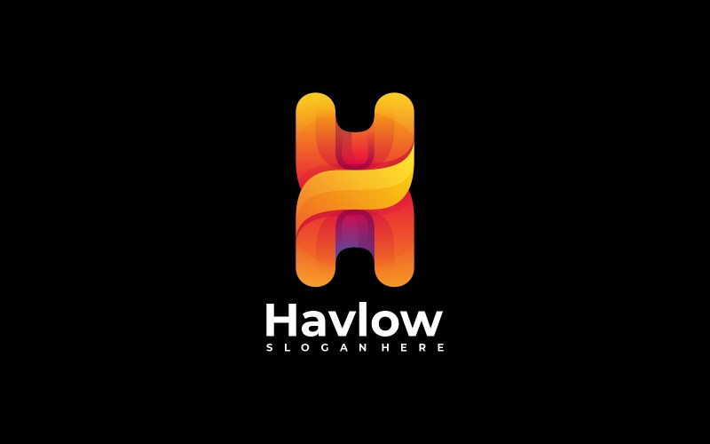 Logo coloré dégradé lettre H