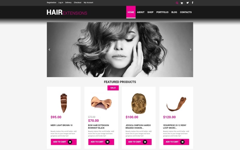 Tema gratuito WooCommerce responsivo para cabeleireiro