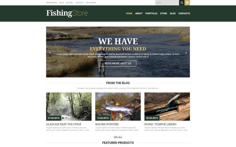 Tema WooCommerce responsivo de pesca grátis