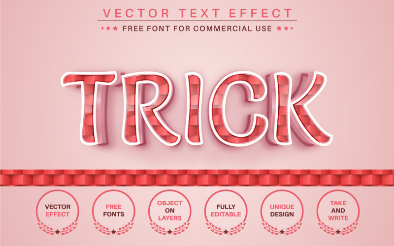 Trick - Editable Text Effect, Font Style, Graphics Illustration