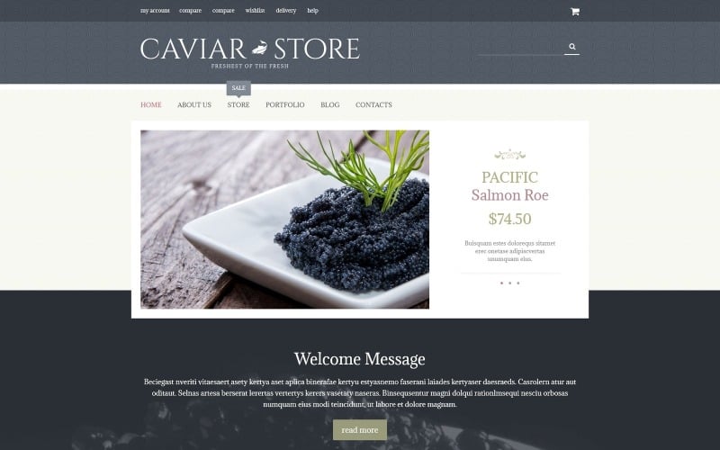 Бесплатная тема WooCommerce Caviar Delicacy