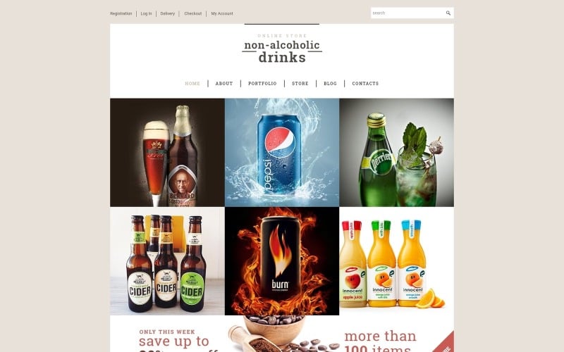 Бесплатная тема WooCommerce для магазина безалкогольных напитков