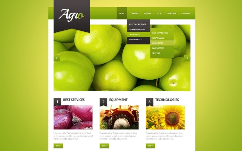 Free Agro Responsive WordPress Template