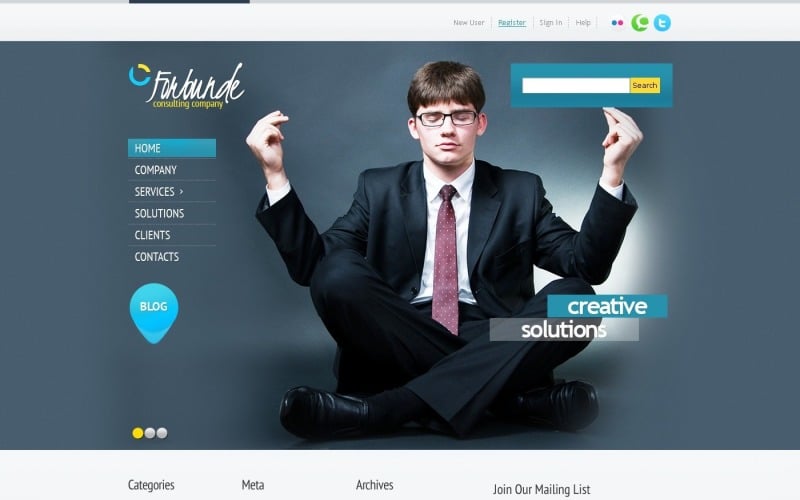 Free Consulting Management WordPress CMS Website Theme