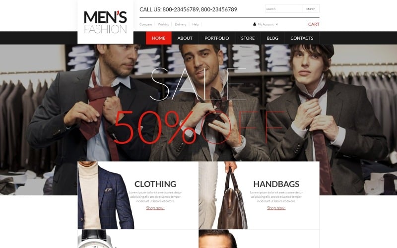 Gratis WooCommerce-thema voor heren bedrijfskleding