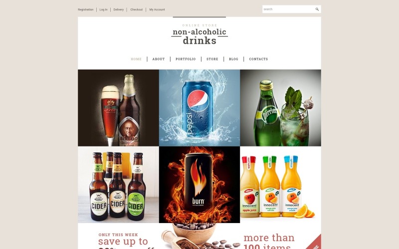 Ingyenes alkoholmentes italok boltja WooCommerce téma