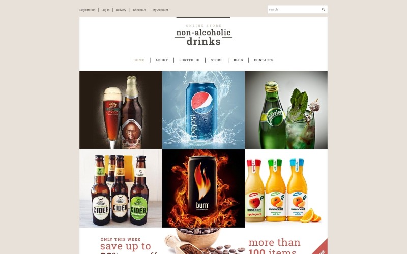 Kostenloses WooCommerce-Theme für alkoholfreie Getränke Shop