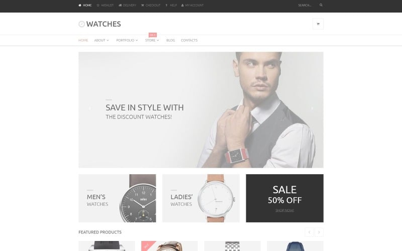 Tema WooCommerce da Loja Online Grátis de Relógios