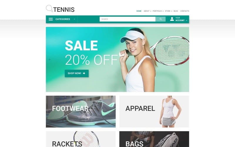 Ücretsiz Tenis WooCommerce Teması