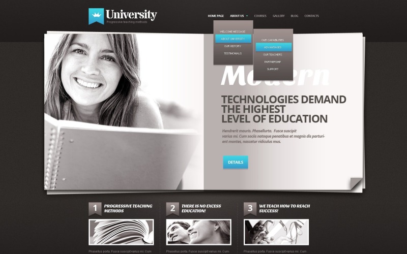 Zdarma téma WordPress pro webové stránky univerzit a univerzit