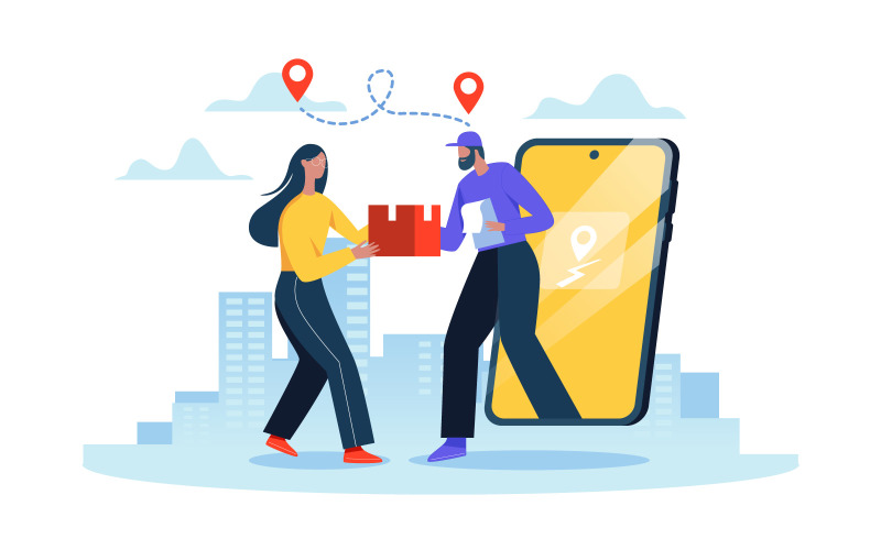 La consegna ha ricevuto il concetto dell'illustrazione Vector