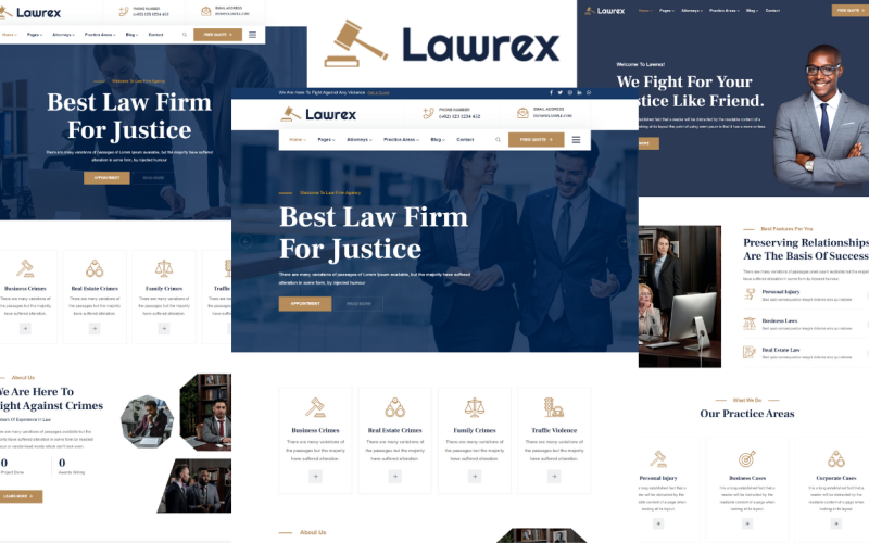 Lawrex - Anwälte & Rechtsanwälte HTML5-Vorlage