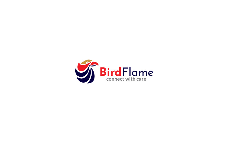 Szablon projektu logo płomień ptaka
