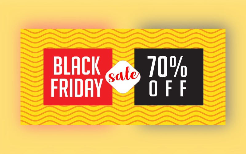 Banner de venda de sexta-feira negra com 70% de desconto no modelo de design de fundo de cor laranja e amarelo