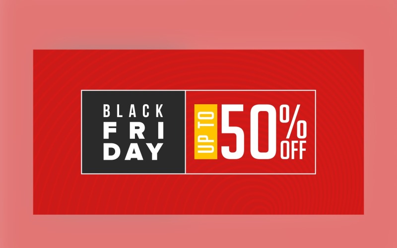 Bannière de vente Black Friday avec 50 % de réduction et modèle d'arrière-plan abstrait