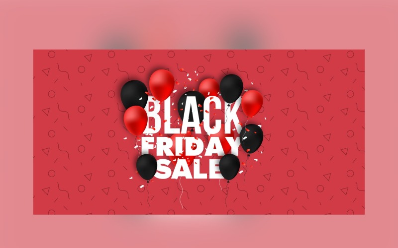 Black Friday Sales Banner with Red Color Abstract Background Design Template