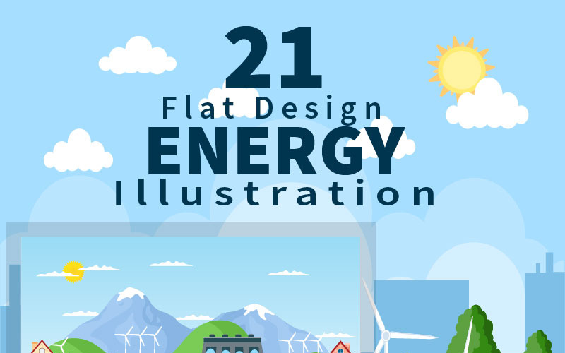 21 Illustrazione ecologica dell'approvvigionamento energetico sostenibile