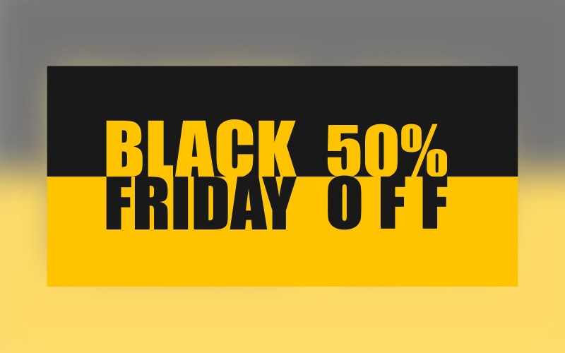 Black Friday Sale Banner Specialerbjudande med 50% rabatt på gul och svart bakgrundsdesign