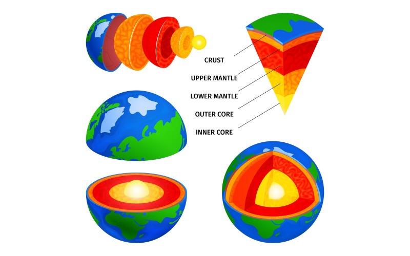 Concepto de ilustración de Vector de conjunto de estructura de tierra