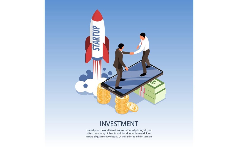 Concepto de ilustración de vector de inversión isométrica