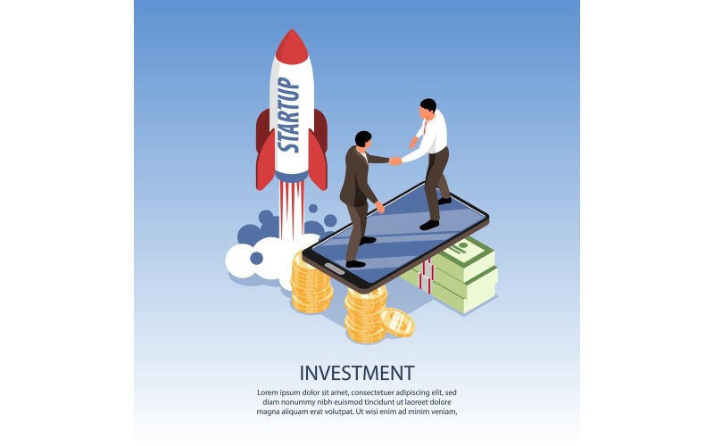 Isometric Investment Vector Illustration Concept