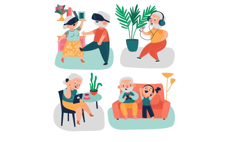 Elderly People Design Concept Vector Illustration Concept