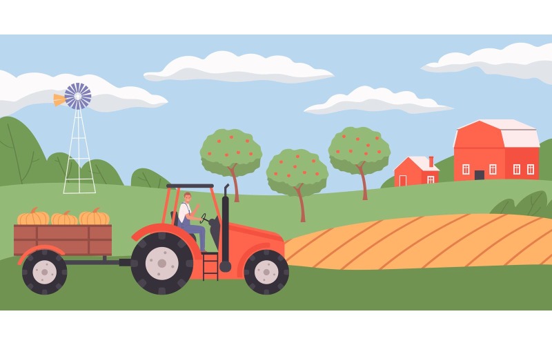 Landwirtschaftliches Vektor-Illustrations-Konzept
