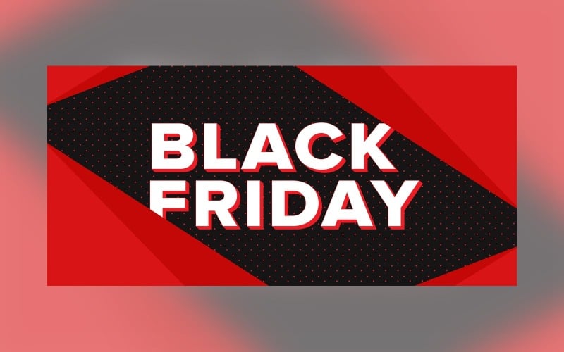 Professional Black Friday Sale Banner On Red And Black Design Template