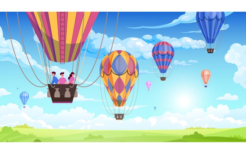 Воздушный шар иллюстрации векторные иллюстрации концепции