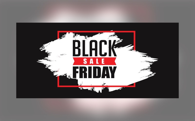 Black Friday -försäljningsbanner på matt svartvit designmall