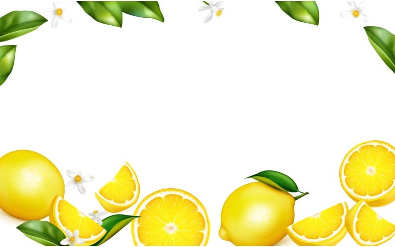 Concepto de ilustración de Vector de composición realista de limón 2