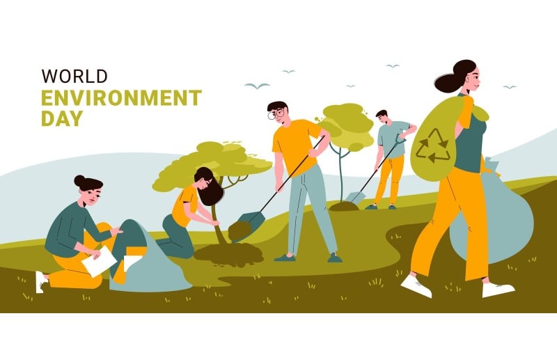 Journée mondiale de l'environnement 2 Concept d'illustration vectorielle