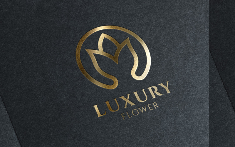 Modèle de conception de logo de fleur de luxe
