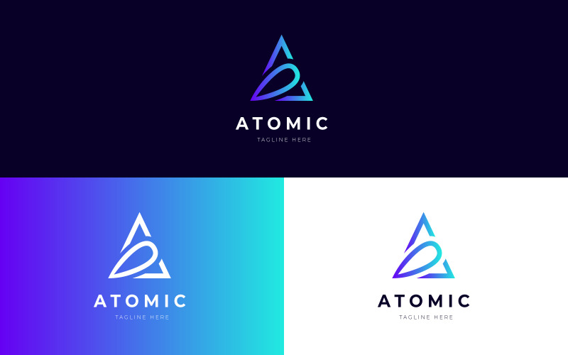 Modelo de design de logotipo Atomic A Letter