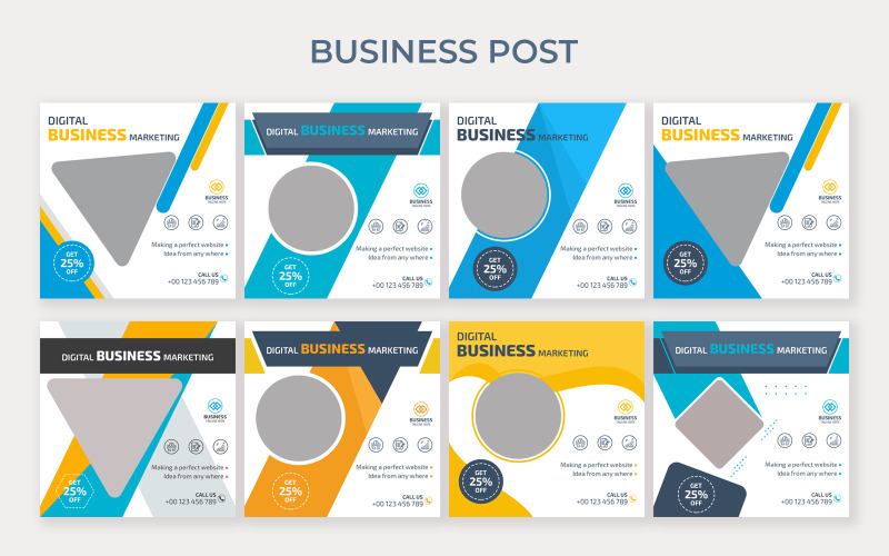 Design del pacchetto post per social media