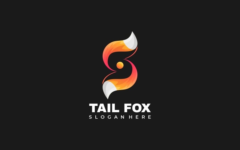 Estilo do logotipo gradiente da cauda Fox