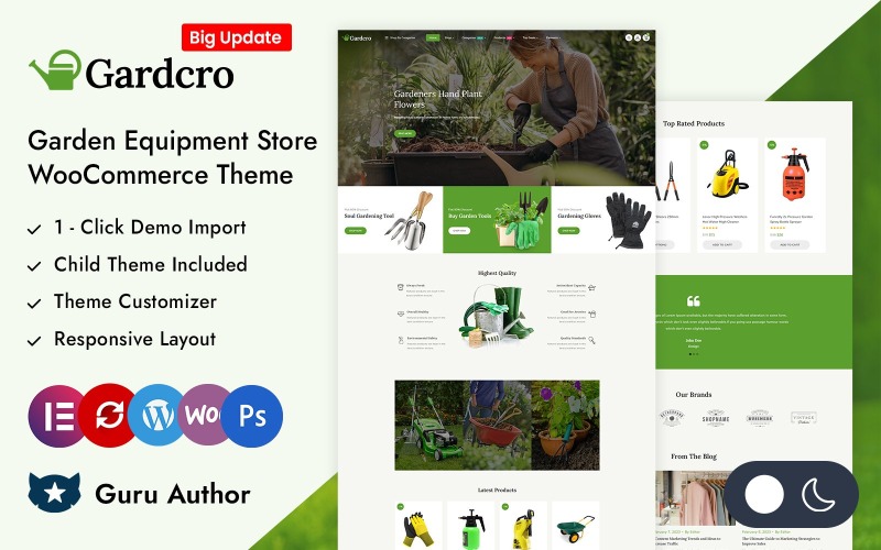 Gardcro - Thème réactif Elementor WooCommerce pour magasin d'équipement de jardin