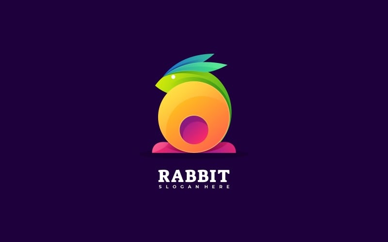 Kaninchen bunte Logo-Vorlagen