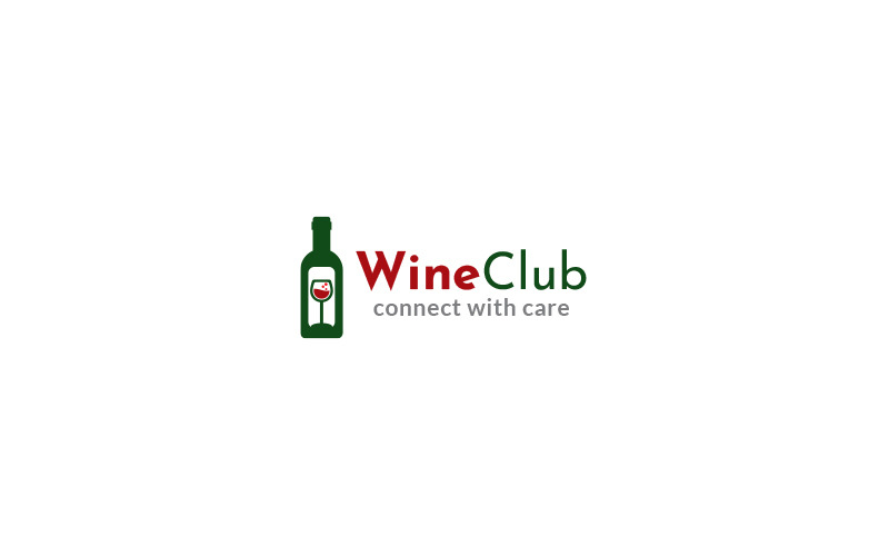Modèle de conception de logo de club de vin