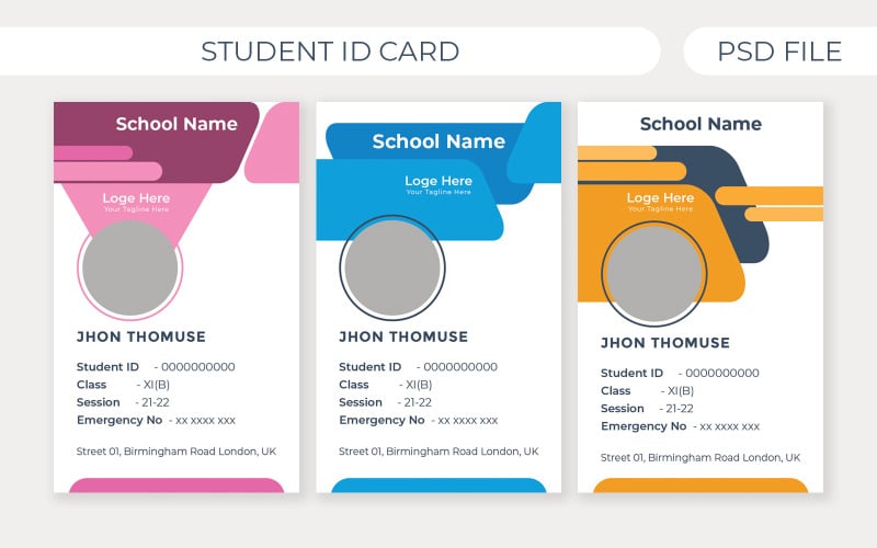 Student Id Card Template Design #207240 - TemplateMonster