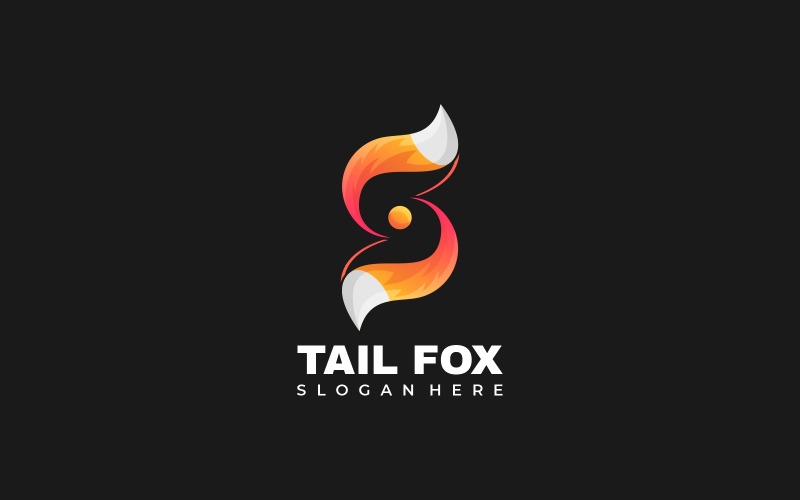 Tail Fox Logo-Stil mit Farbverlauf