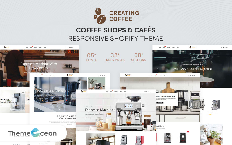 Creazione di caffè - Tema Shopify reattivo per caffetterie e caffetterie